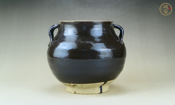古玩陶瓷黑釉四系罐真品鑒賞圖