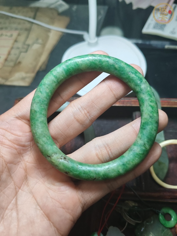 古玩玉器天然翡翠手鐲真品鑒賞圖