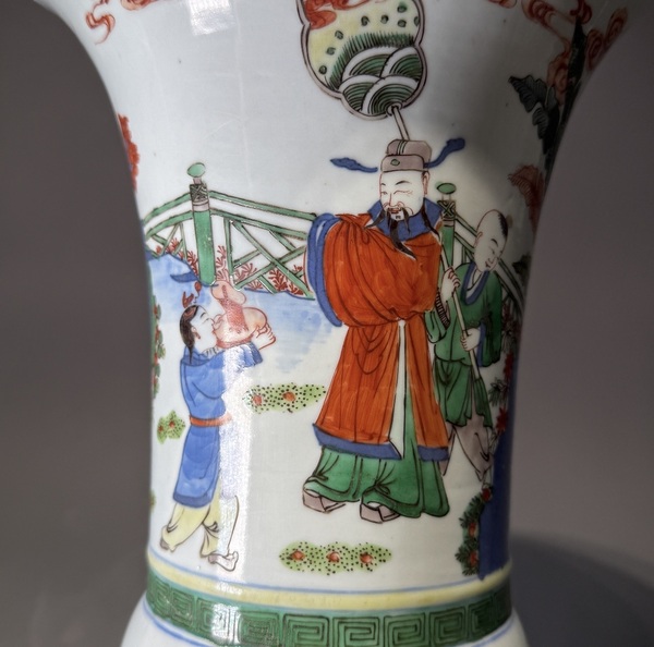 古玩陶瓷【精品】清光緒·青花五彩高士故事圖花觚拍賣，當(dāng)前價格43000元