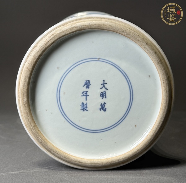古玩陶瓷清晚期至民國青花五彩高士故事圖花觚真品鑒賞圖