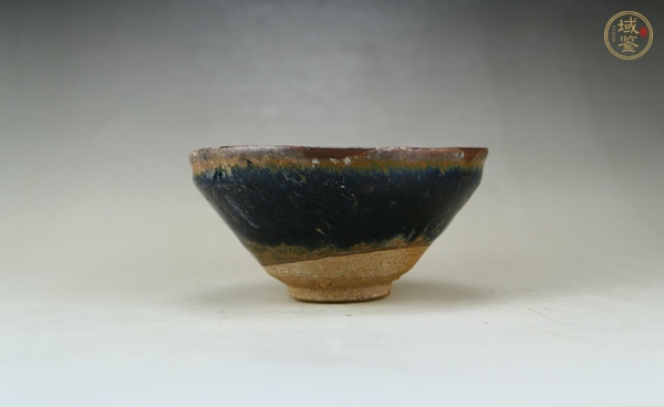 古玩陶瓷建窯柿紅釉絲毫盞真品鑒賞圖