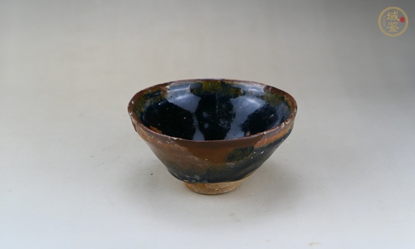 古玩陶瓷建窯柿紅釉絲毫盞真品鑒賞圖