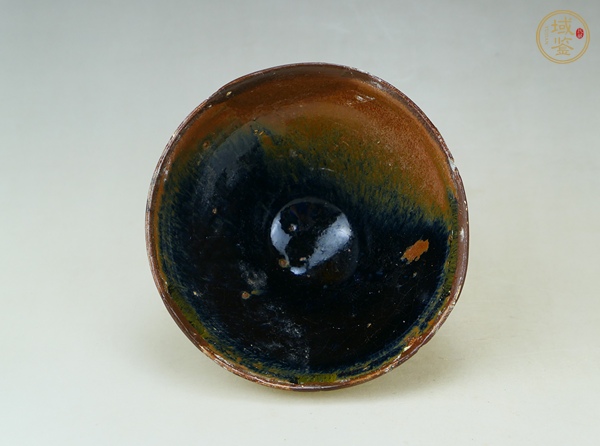 古玩陶瓷建窯柿紅釉絲毫盞真品鑒賞圖