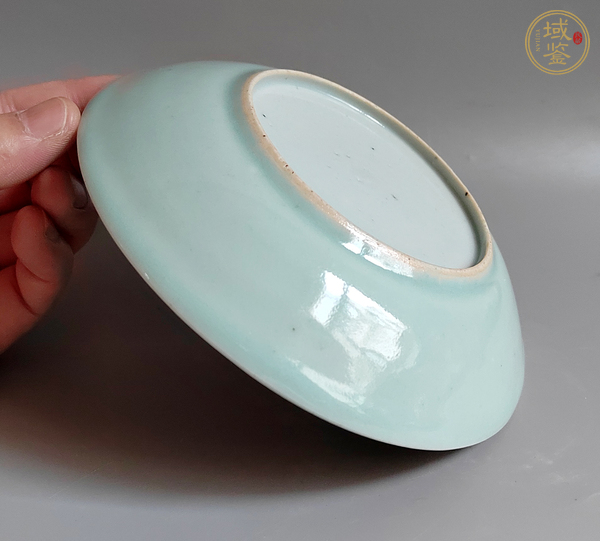 古玩陶瓷豆青釉盤真品鑒賞圖