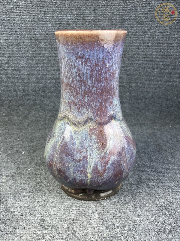古玩陶瓷窯變釉廣口尊真品鑒賞圖