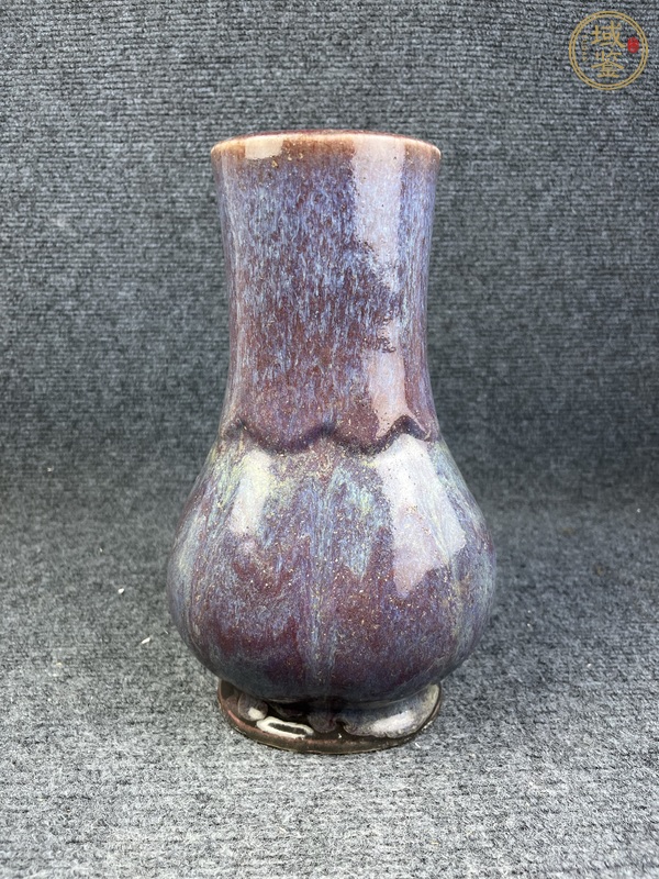 古玩陶瓷窯變釉廣口尊真品鑒賞圖