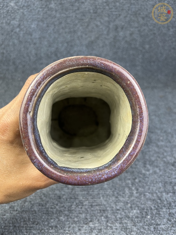 古玩陶瓷窯變釉廣口尊真品鑒賞圖