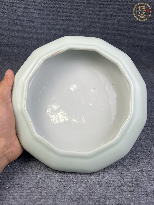 古玩陶瓷天青釉花口洗真品鑒賞圖