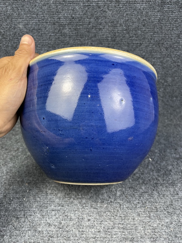 古玩陶瓷霽藍(lán)釉案頭缸拍賣,當(dāng)前價(jià)格5588元
