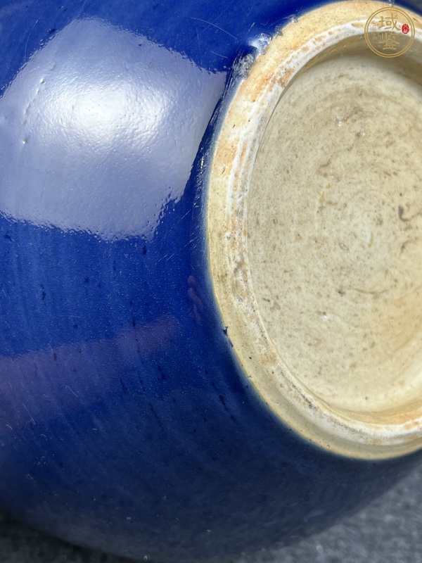 古玩陶瓷霽藍釉案頭缸真品鑒賞圖