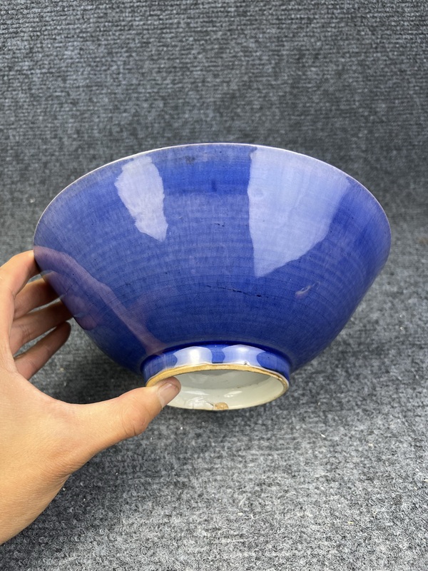 古玩陶瓷茄皮紫大碗拍賣，當前價格7888元