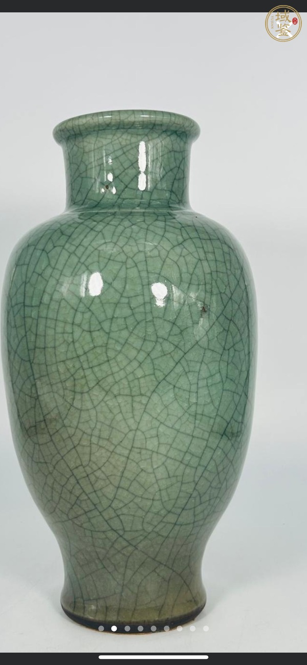 古玩陶瓷綠哥釉梅瓶真品鑒賞圖