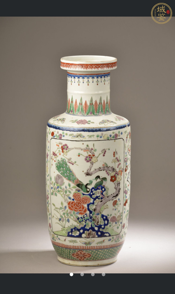 古玩陶瓷花鳥紋粉彩瓶真品鑒賞圖