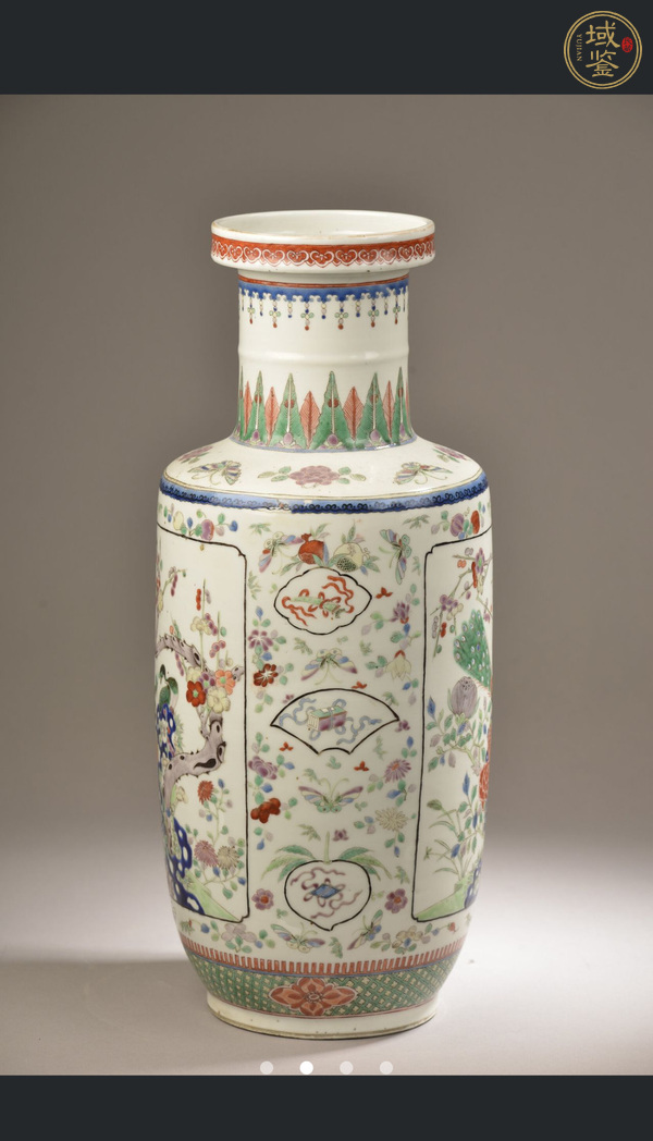 古玩陶瓷花鳥紋粉彩瓶真品鑒賞圖