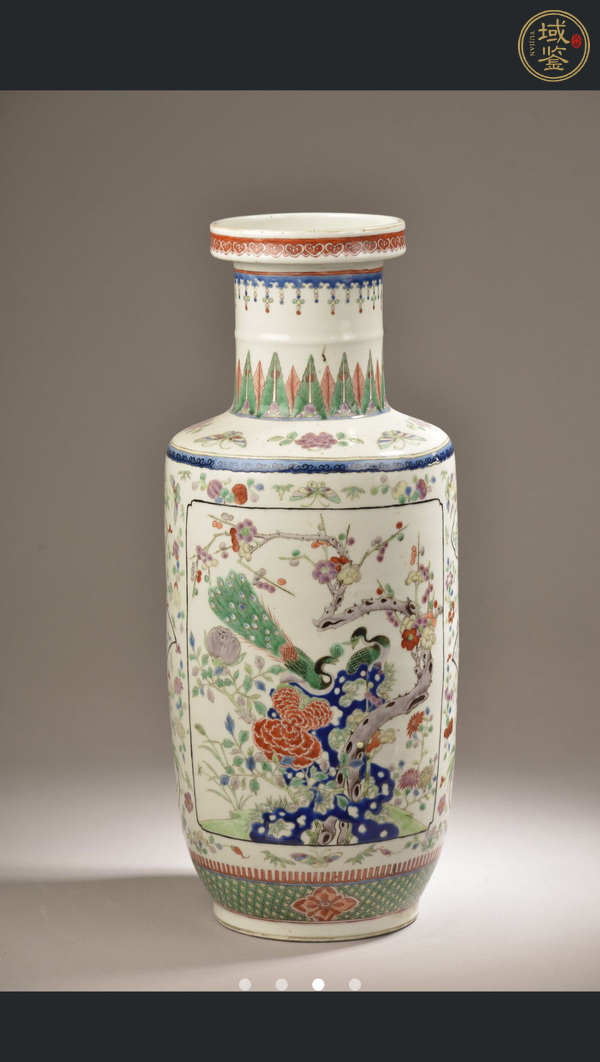 古玩陶瓷花鳥紋粉彩瓶真品鑒賞圖