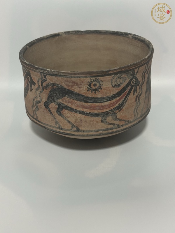 古玩哈拉帕文化鹿紋彩陶真品鑒賞圖