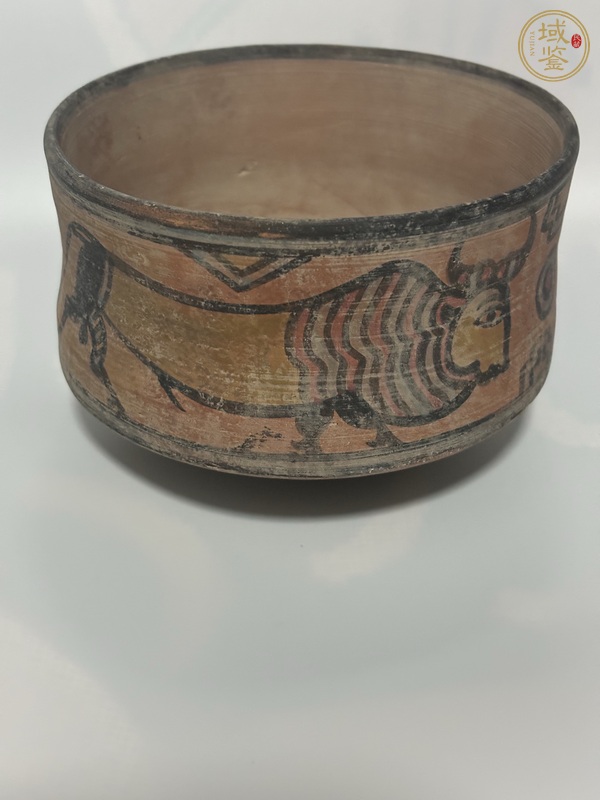 古玩陶瓷哈拉帕文明五彩神牛真品鑒賞圖