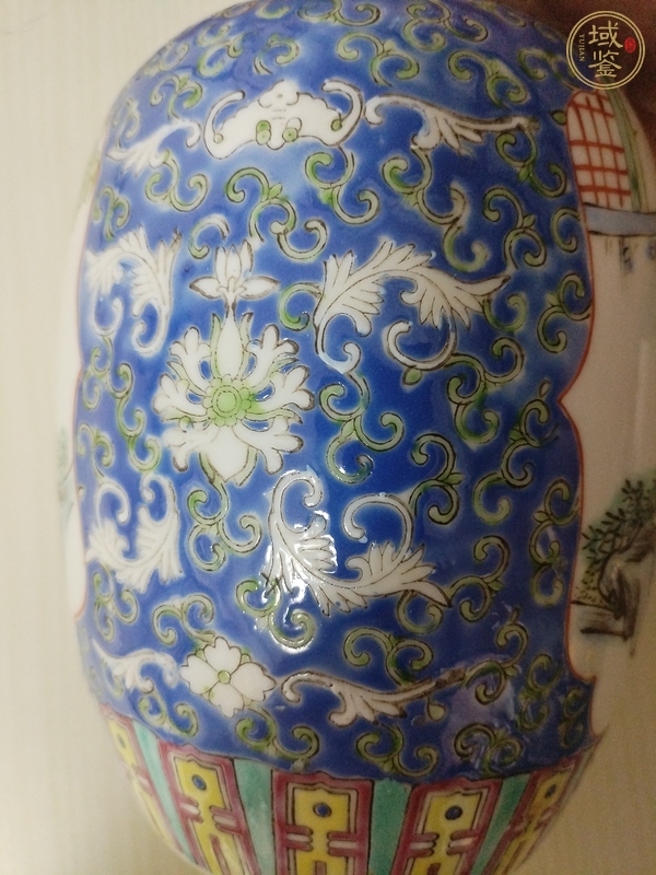 古玩陶瓷人物紋粉彩罐真品鑒賞圖
