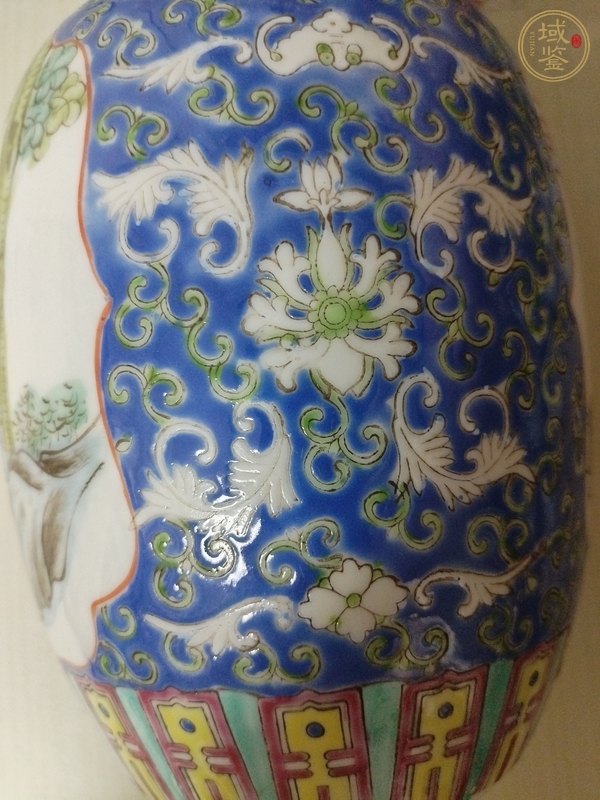 古玩陶瓷人物紋粉彩罐真品鑒賞圖