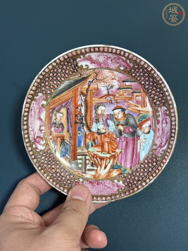 古玩清乾隆滿大人廣彩盤真品鑒賞圖