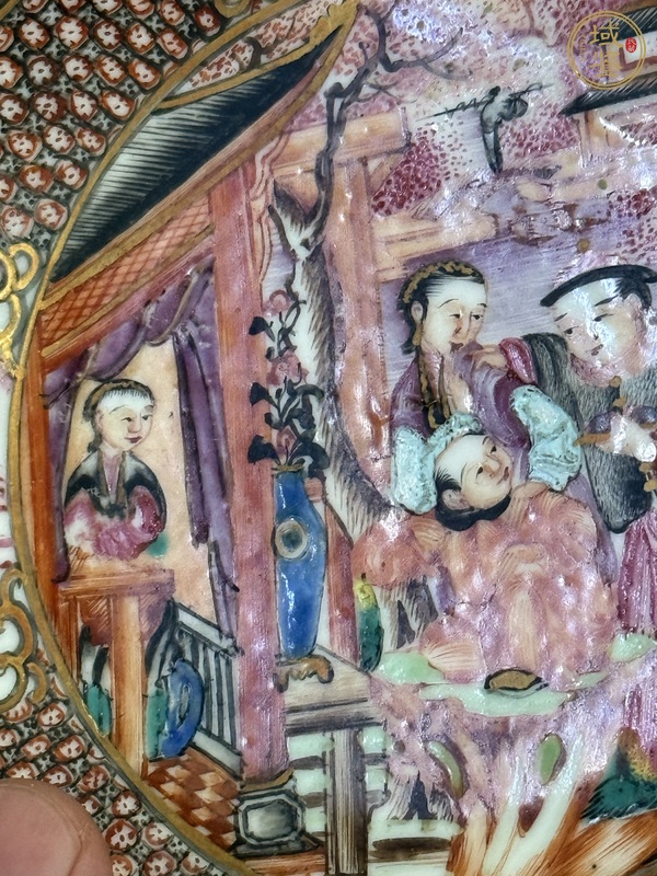 古玩陶瓷清乾隆滿大人廣彩盤真品鑒賞圖