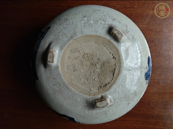 古玩陶瓷哥釉地青花喜上眉梢花鳥紋香爐真品鑒賞圖