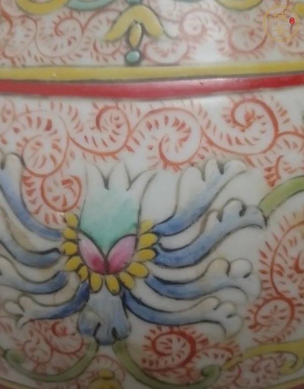 古玩陶瓷粉彩象耳尊真品鑒賞圖