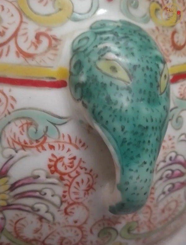 古玩陶瓷粉彩象耳尊真品鑒賞圖