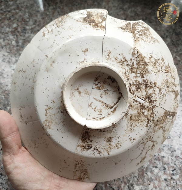 古玩陶瓷定窯白釉葵口盤真品鑒賞圖