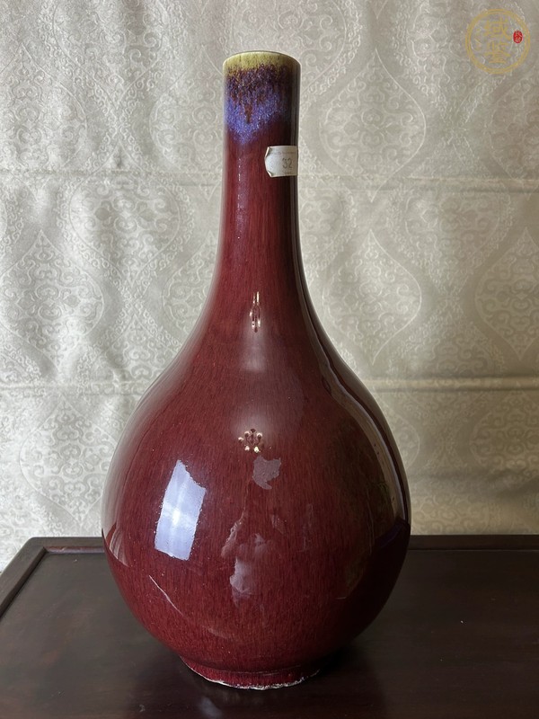 古玩陶瓷清中期 鈞紅釉膽瓶真品鑒賞圖