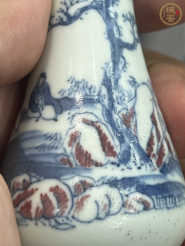 古玩陶瓷青花山水人物小瓶真品鑒賞圖