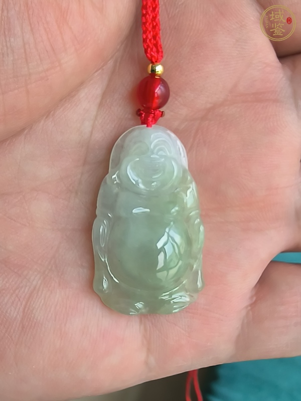 古玩玉器天然翡翠“佛公”掛件真品鑒賞圖