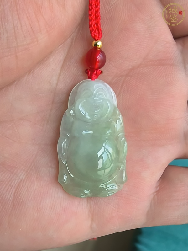 古玩玉器天然翡翠“佛公”掛件真品鑒賞圖