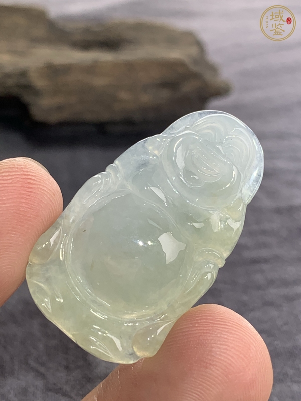 古玩玉器天然翡翠“佛公”掛件真品鑒賞圖