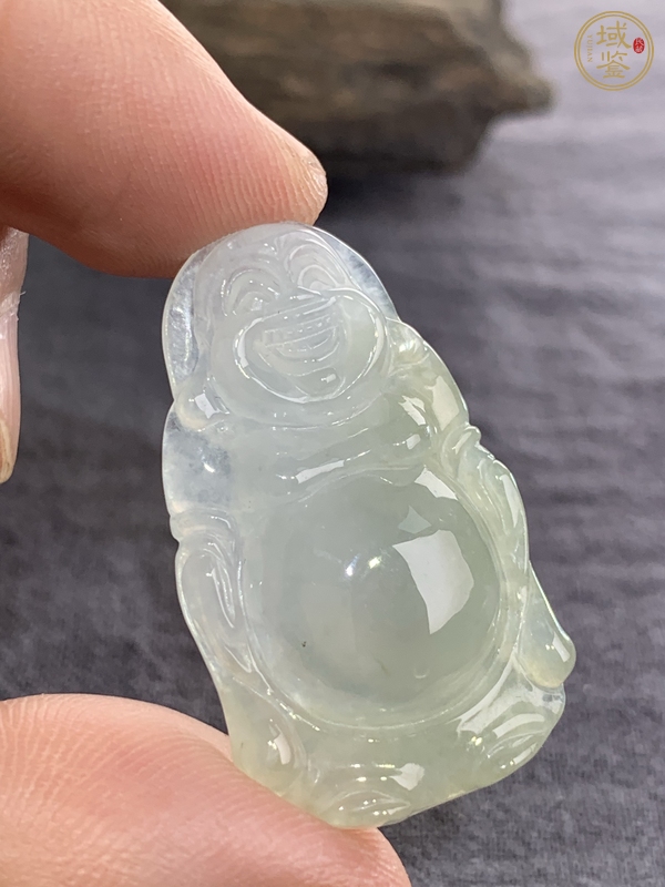 古玩玉器天然翡翠“佛公”掛件真品鑒賞圖