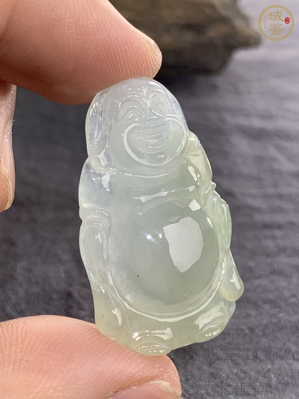 古玩玉器天然翡翠“佛公”掛件真品鑒賞圖