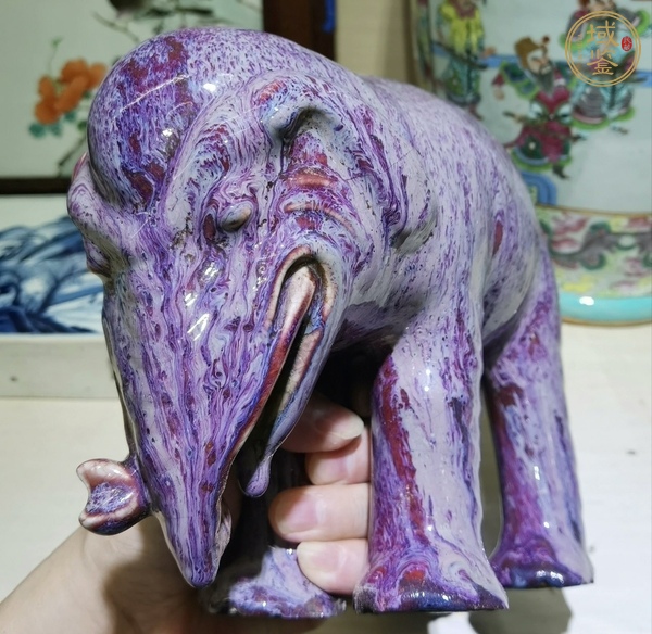 古玩陶瓷窯變釉太平有象真品鑒賞圖