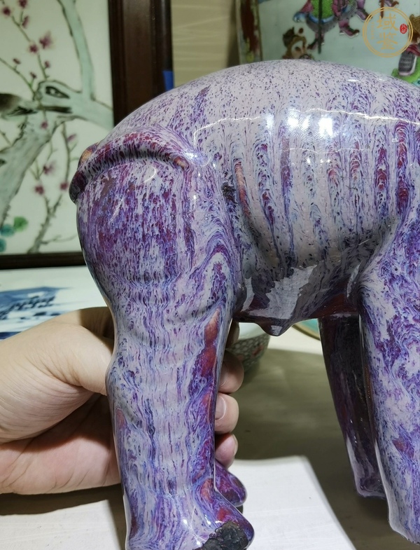 古玩陶瓷窯變釉太平有象真品鑒賞圖