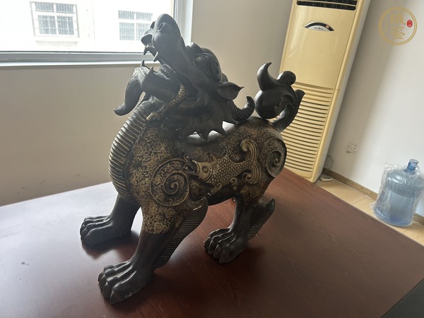 古玩銅器銅麒麟真品鑒賞圖