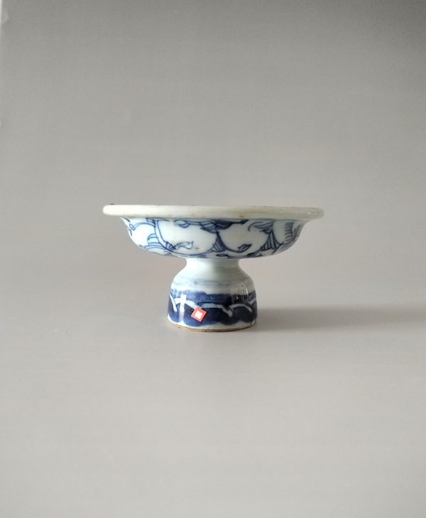 古玩陶瓷（珍貴茶器）青花淡描花卉高足茶盞托拍賣，當(dāng)前價(jià)格888元
