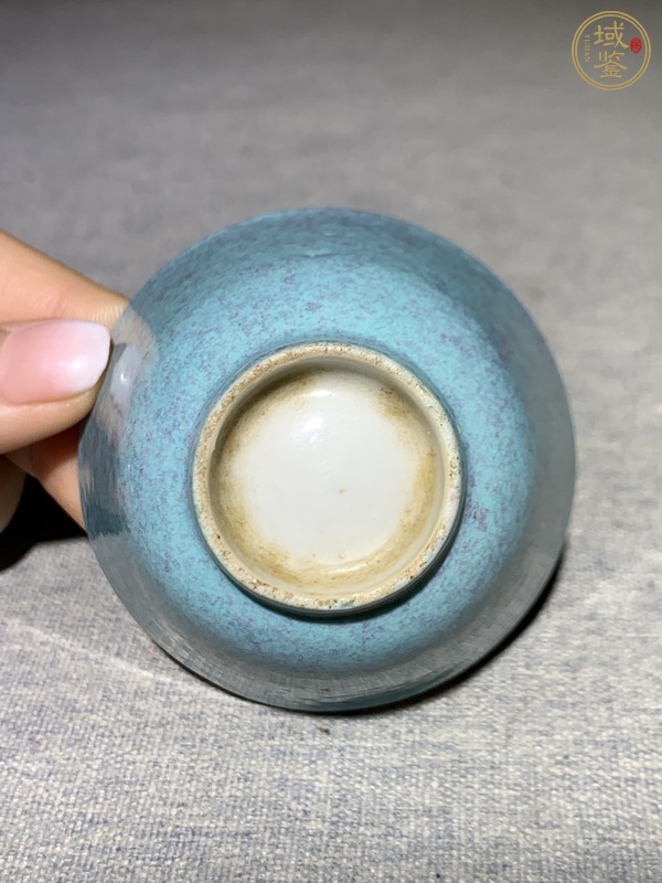 古玩陶瓷晚清爐鈞釉杯真品鑒賞圖