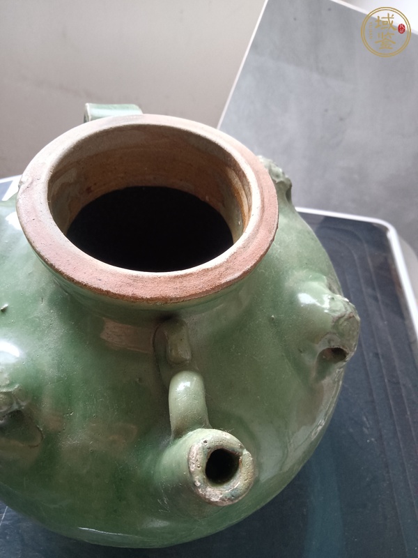 古玩陶瓷綠釉四鋪首壺真品鑒賞圖