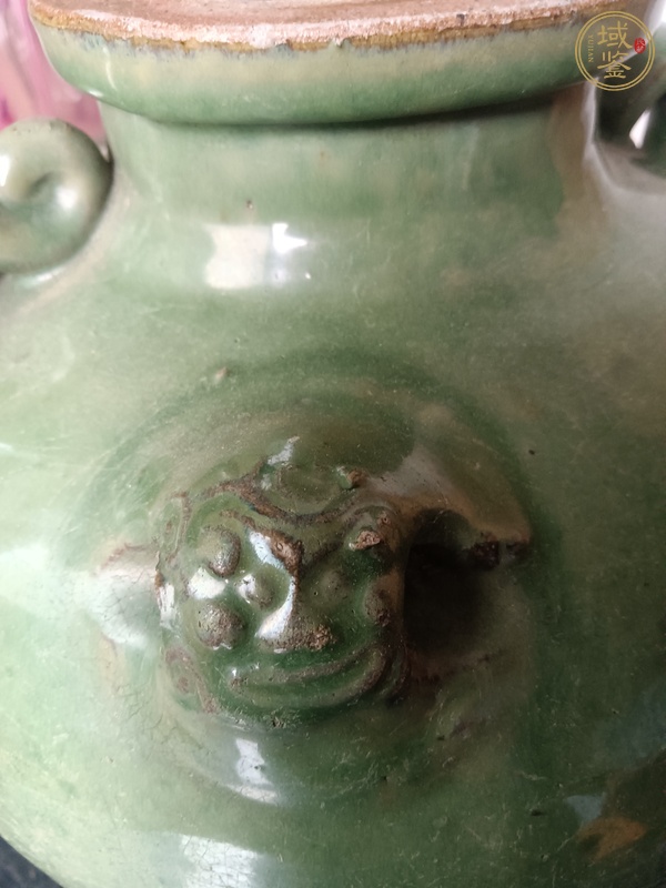 古玩陶瓷綠釉四鋪首壺真品鑒賞圖