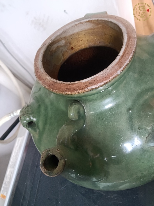 古玩陶瓷綠釉四鋪首壺真品鑒賞圖