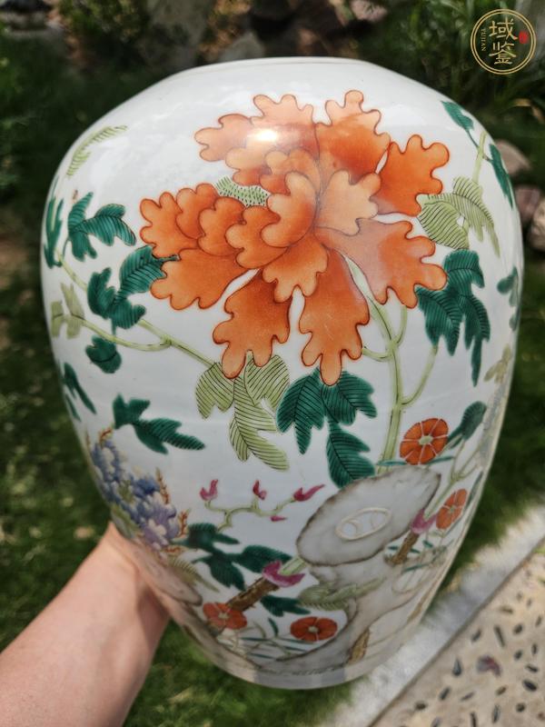 古玩陶瓷粉彩花卉紋東瓜罐真品鑒賞圖