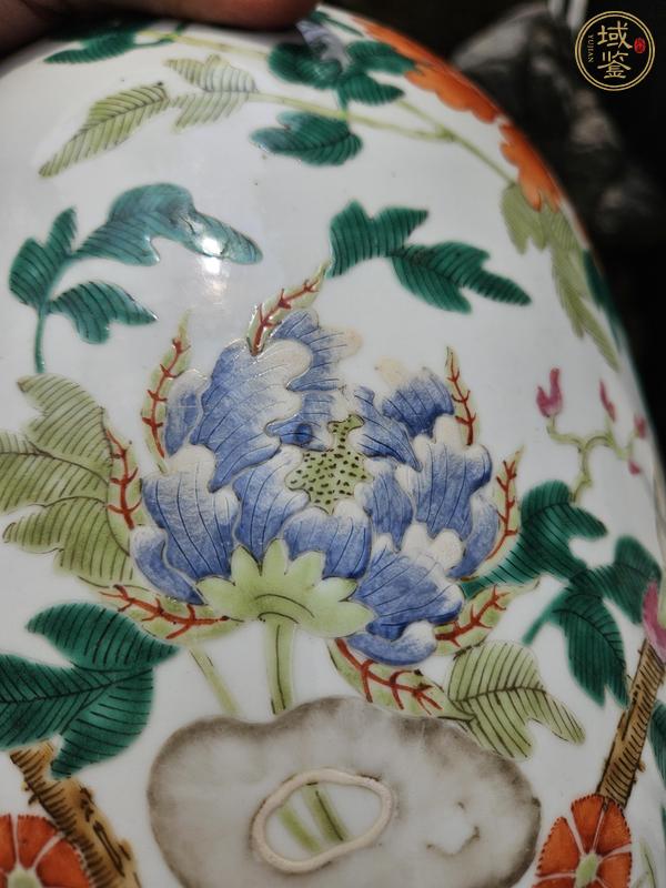 古玩陶瓷粉彩花卉紋東瓜罐真品鑒賞圖