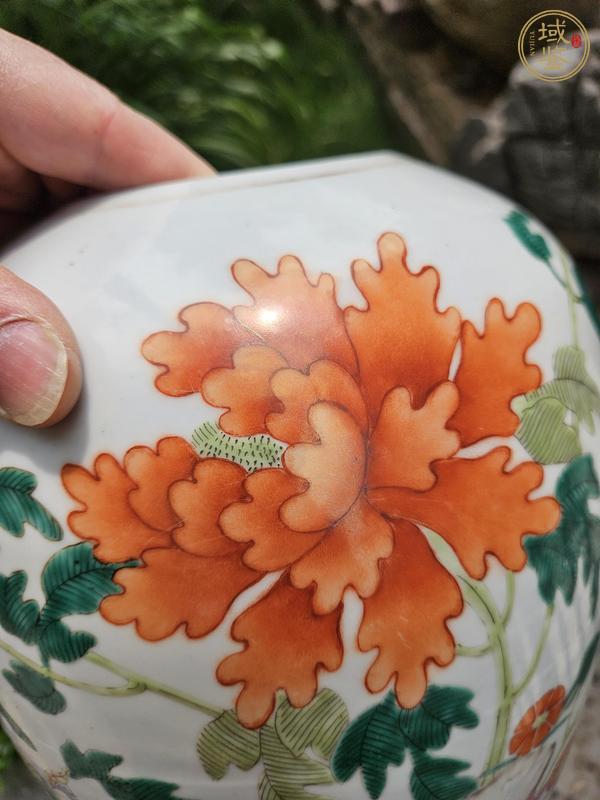 古玩陶瓷粉彩花卉紋東瓜罐真品鑒賞圖
