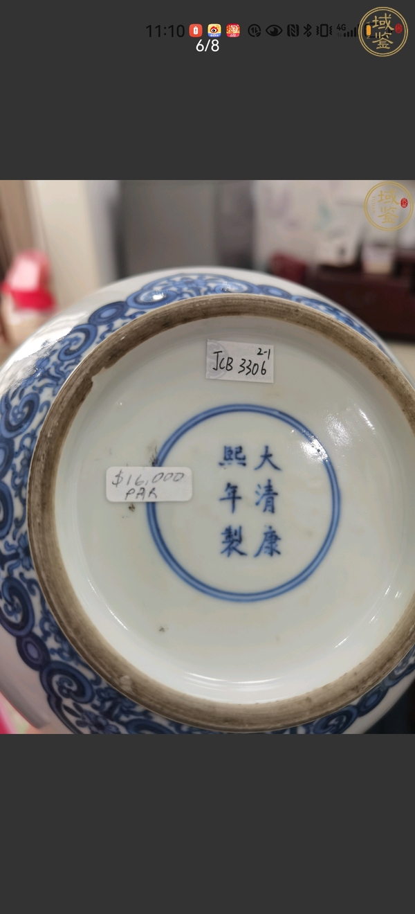 古玩陶瓷青花釉里紅白蝶紋膽式瓶真品鑒賞圖