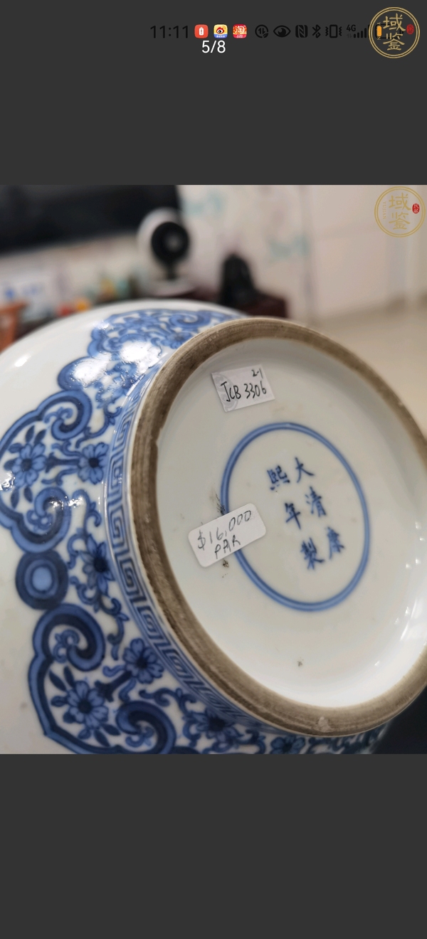 古玩陶瓷青花釉里紅白蝶紋膽式瓶真品鑒賞圖