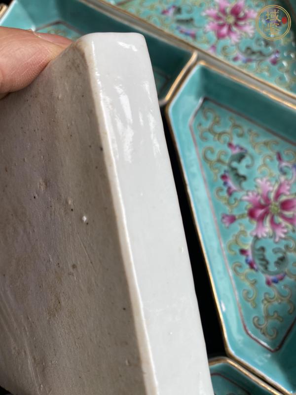古玩陶瓷花卉紋粉彩九攢盤真品鑒賞圖